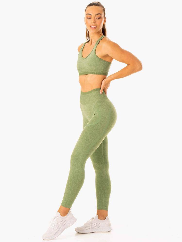 Legginsy Damskie Ryderwear Women Leggings Excel Seamless High Waisted Zielone | PL2318IS