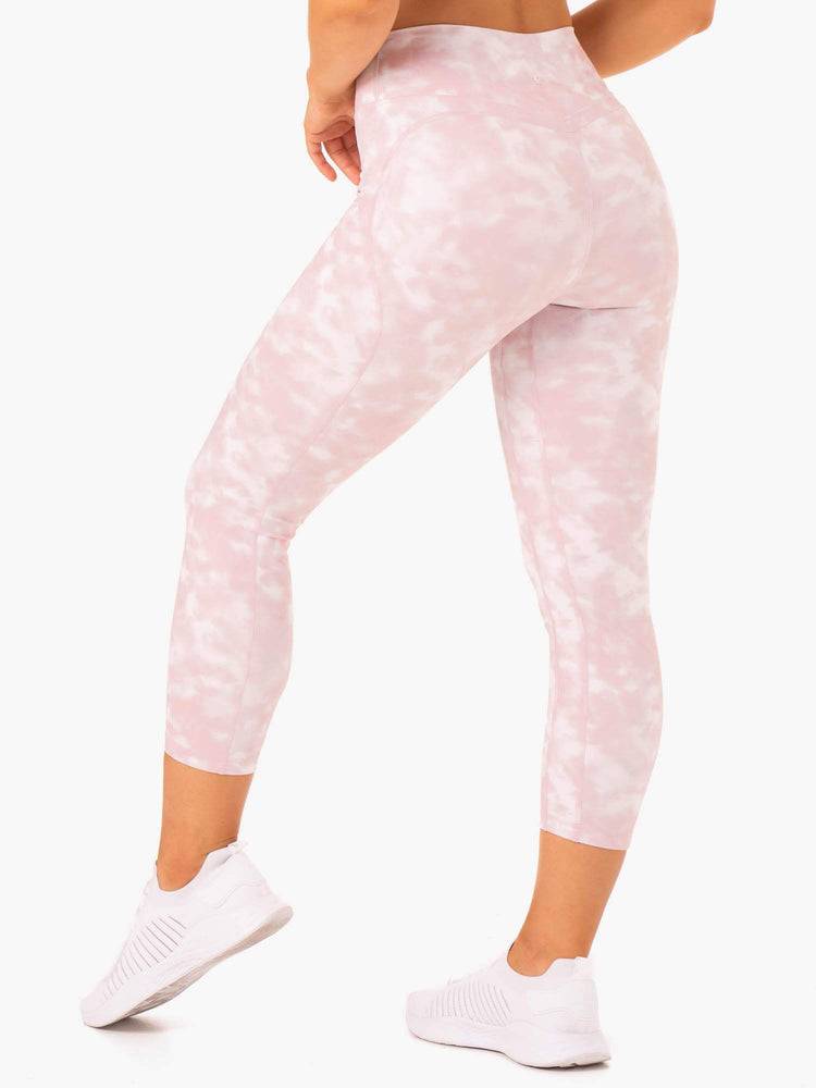 Legginsy Damskie Ryderwear Women Leggings Tie Dye 7/8 Fioletowe Różowe | PL2319UT