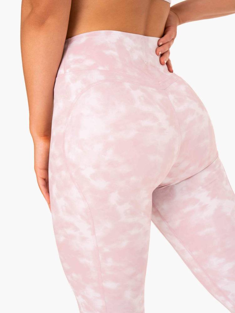 Legginsy Damskie Ryderwear Women Leggings Tie Dye 7/8 Fioletowe Różowe | PL2319UT