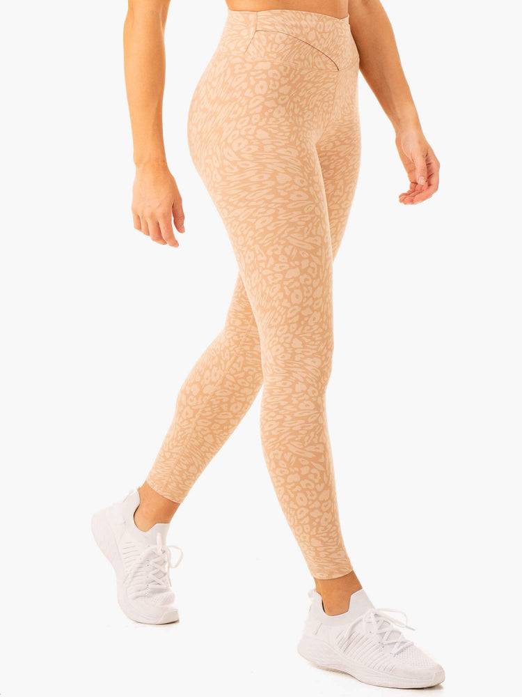 Legginsy Damskie Ryderwear Women Leggings Rotation High Waisted Scrunch Panterka | PL2322RW