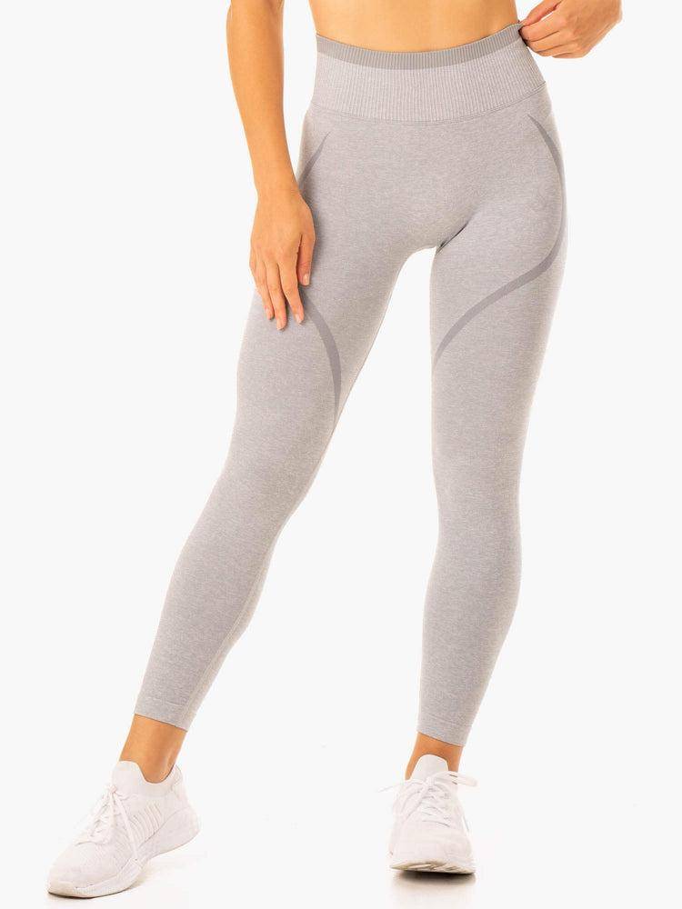 Legginsy Damskie Ryderwear Women Leggings Excel Seamless High Waisted Szare | PL2328BC