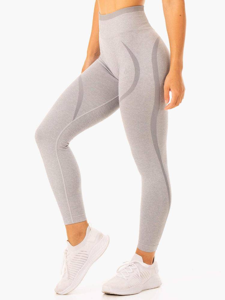 Legginsy Damskie Ryderwear Women Leggings Excel Seamless High Waisted Szare | PL2328BC