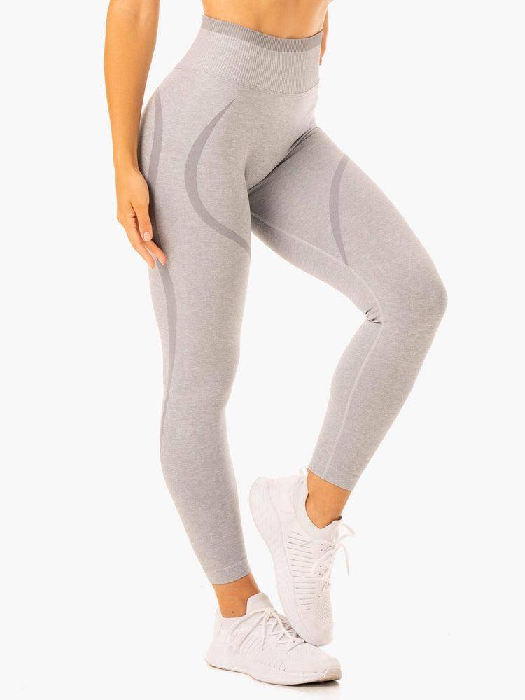 Legginsy Damskie Ryderwear Women Leggings Excel Seamless High Waisted Szare | PL2328BC