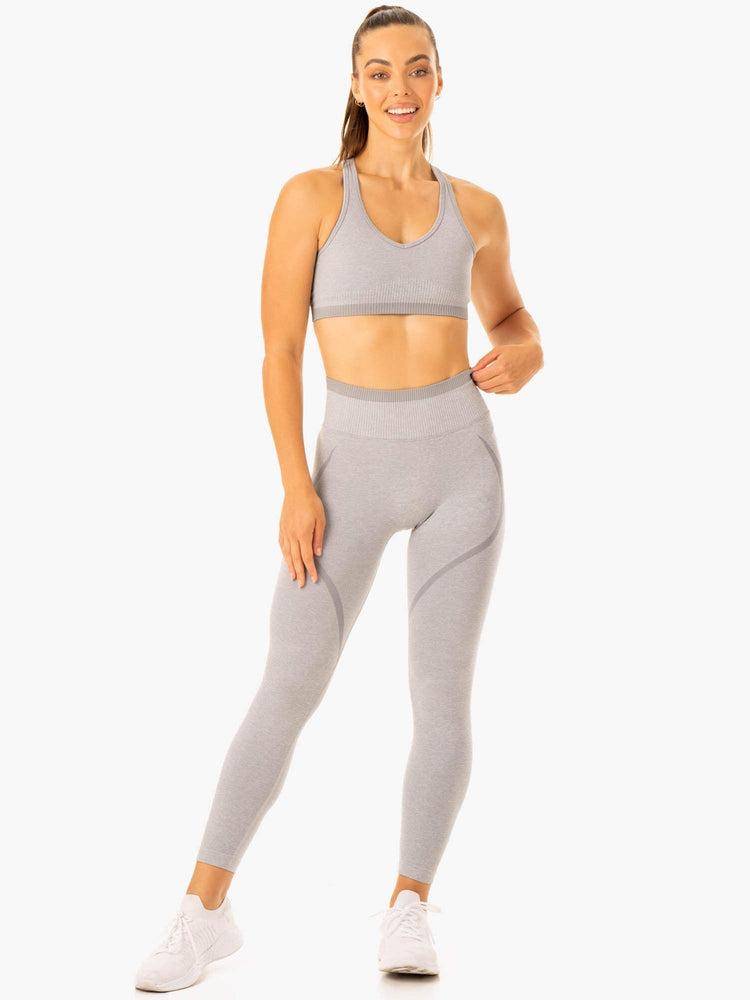 Legginsy Damskie Ryderwear Women Leggings Excel Seamless High Waisted Szare | PL2328BC