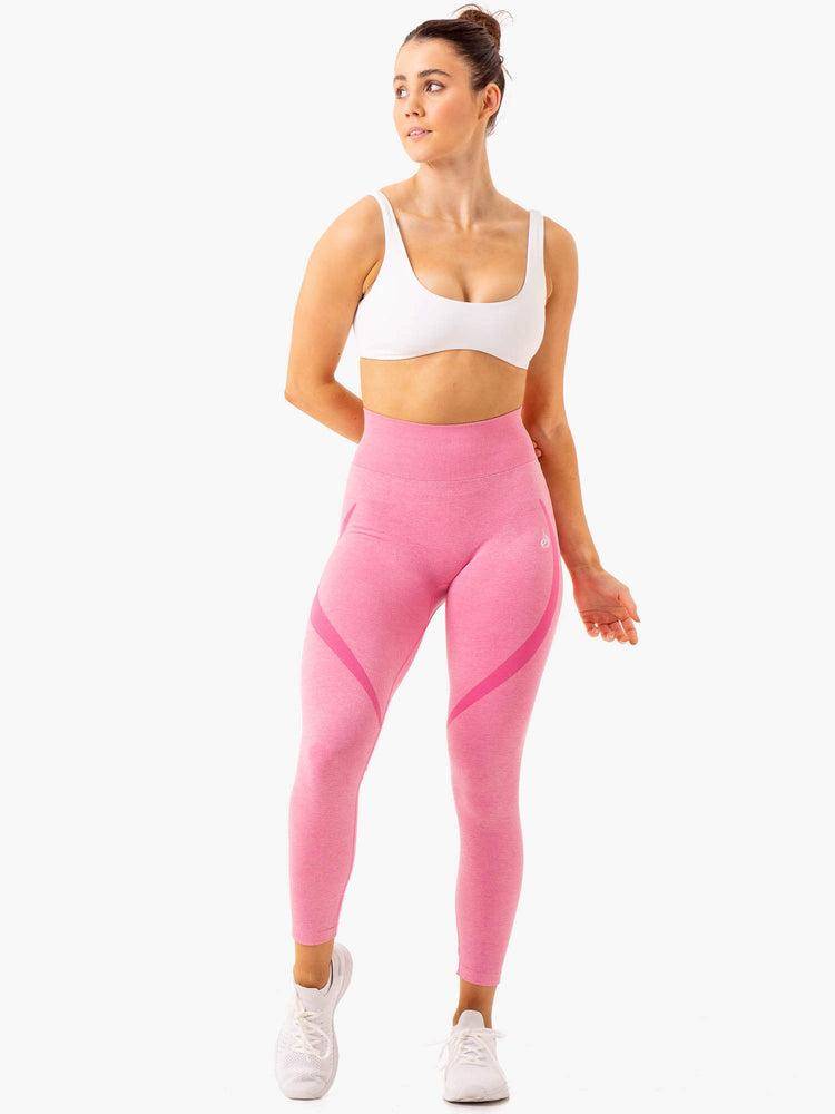 Legginsy Damskie Ryderwear Women Leggings Sculpt Seamless Głęboka Różowe | PL2329VD