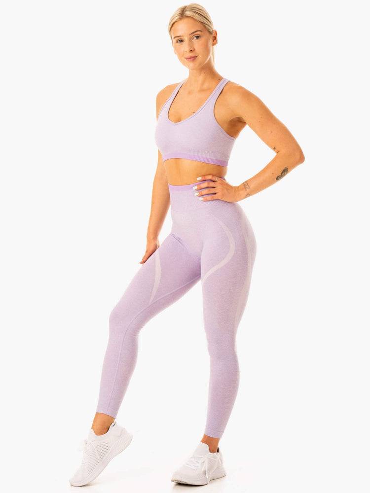 Legginsy Damskie Ryderwear Women Leggings Excel Seamless High Waisted Lawenda | PL2331XF