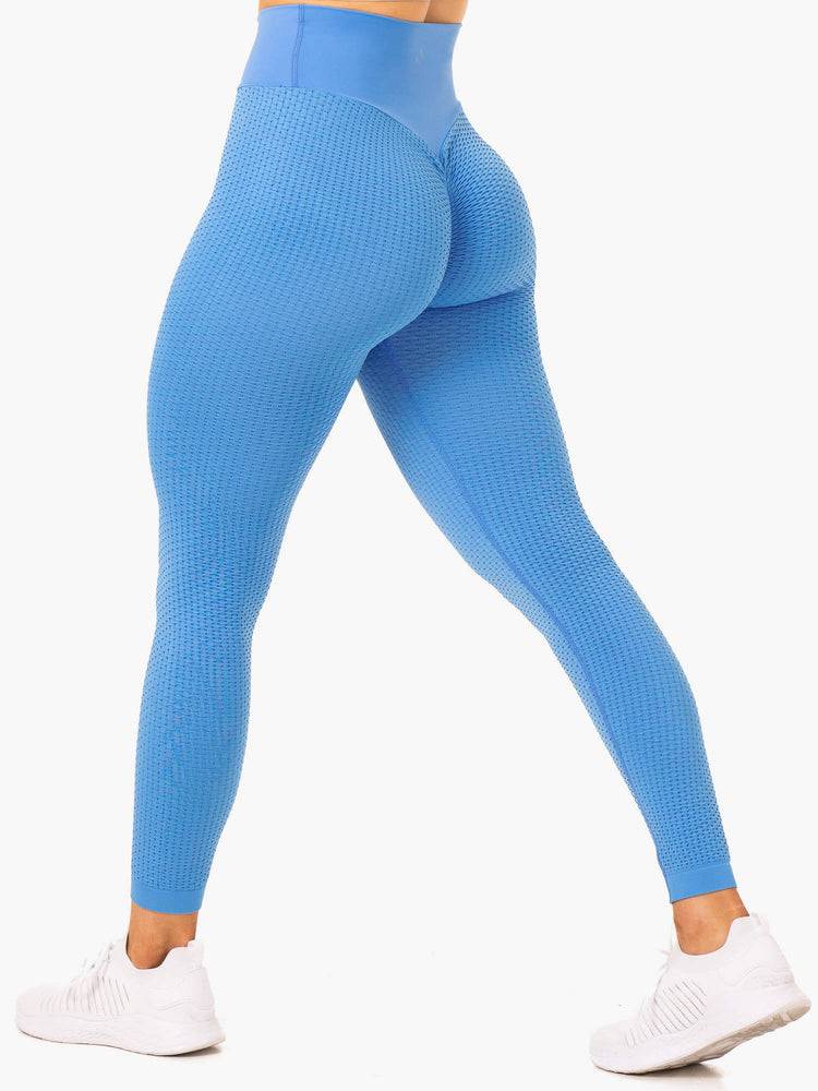 Legginsy Damskie Ryderwear Women Leggings Honeycomb Scrunch Seamless Głęboka Niebieskie | PL2333LH