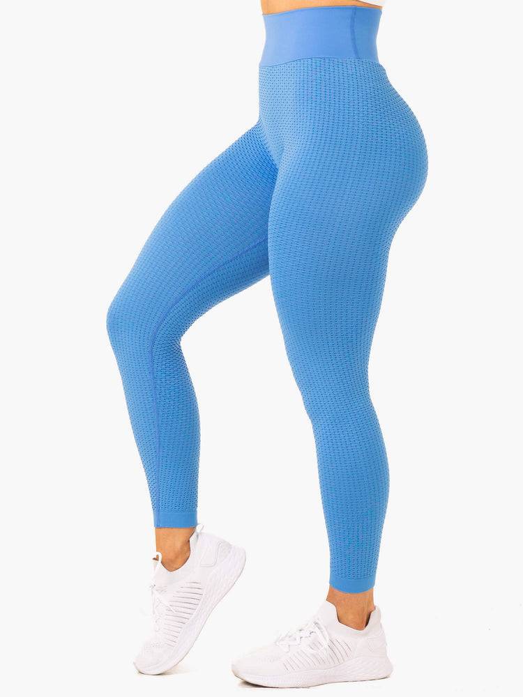 Legginsy Damskie Ryderwear Women Leggings Honeycomb Scrunch Seamless Głęboka Niebieskie | PL2333LH