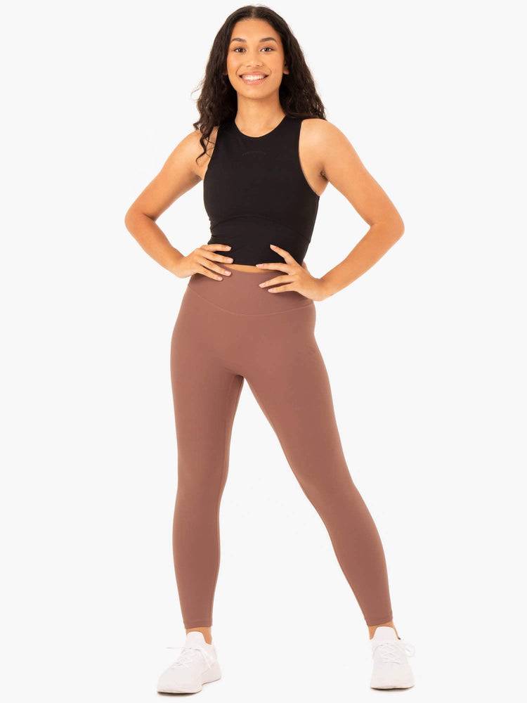 Legginsy Damskie Ryderwear Women Leggings NKD Refine High Waisted Beżowe | PL2335JJ