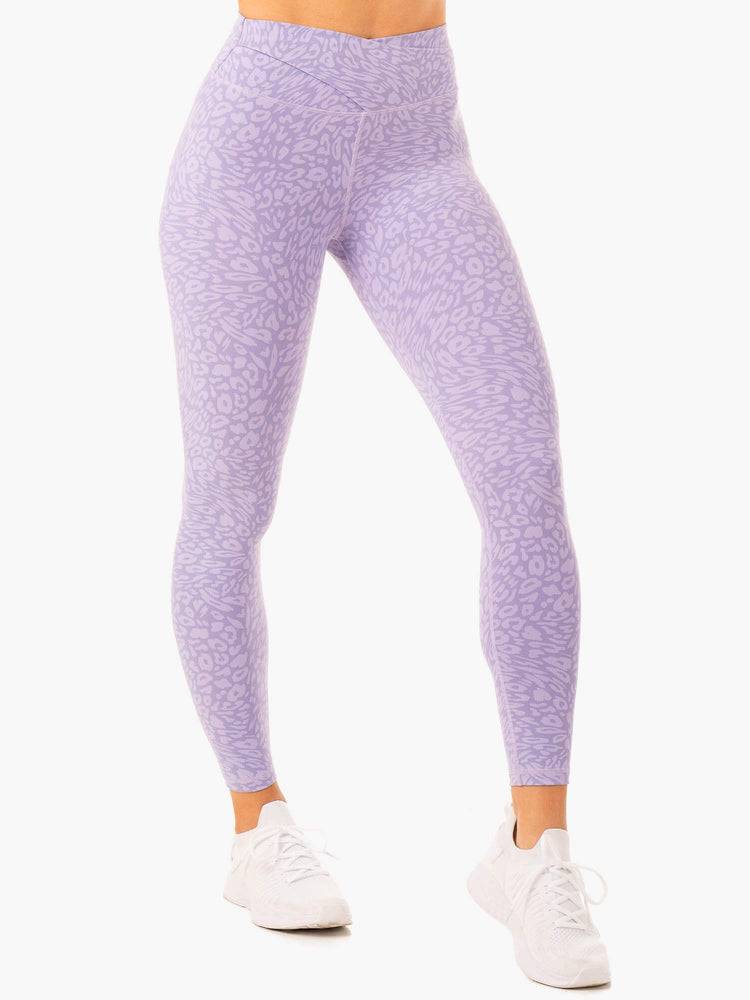 Legginsy Damskie Ryderwear Women Leggings Rotation High Waisted Scrunch Panterka | PL2336HK