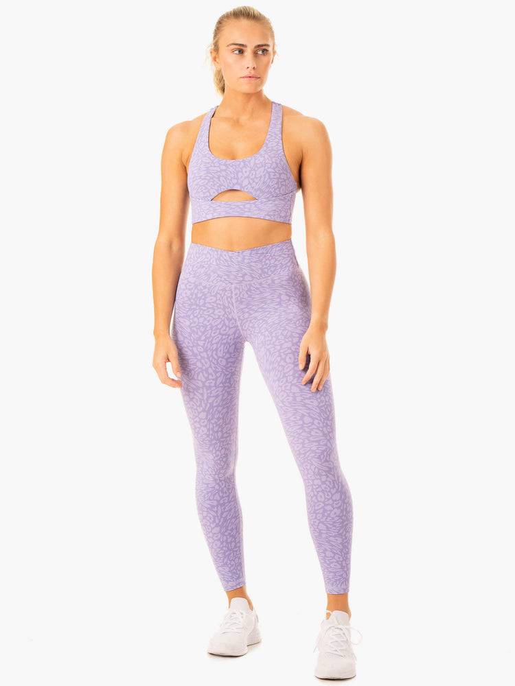 Legginsy Damskie Ryderwear Women Leggings Rotation High Waisted Scrunch Panterka | PL2336HK