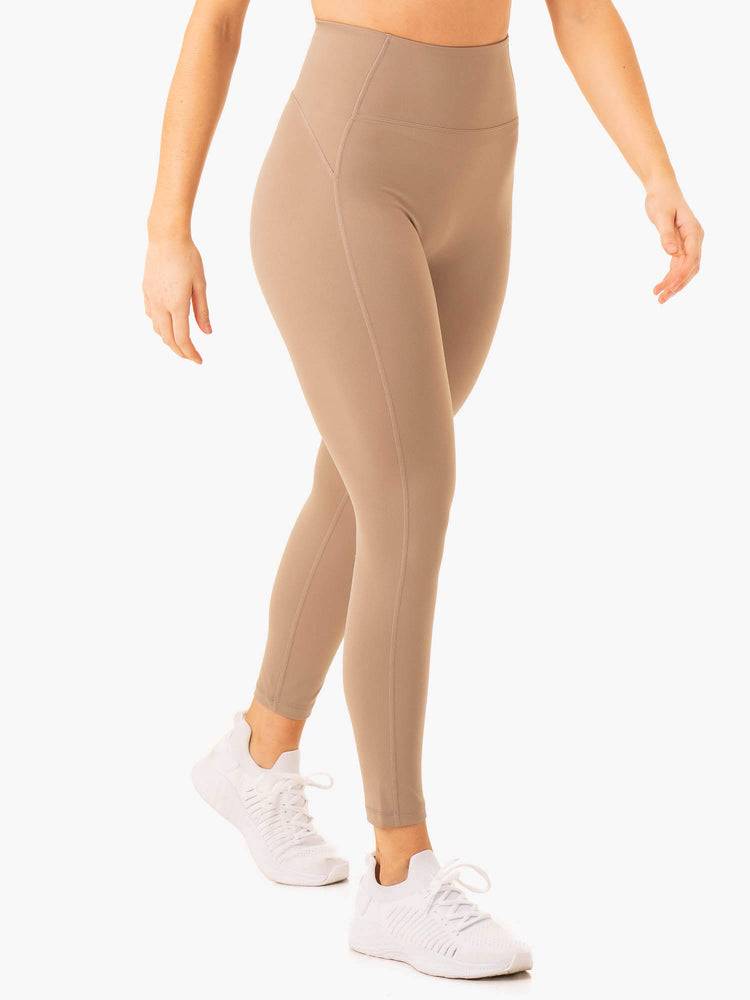 Legginsy Damskie Ryderwear Women Leggings NKD Frame High Waisted Taupe | PL2341AP