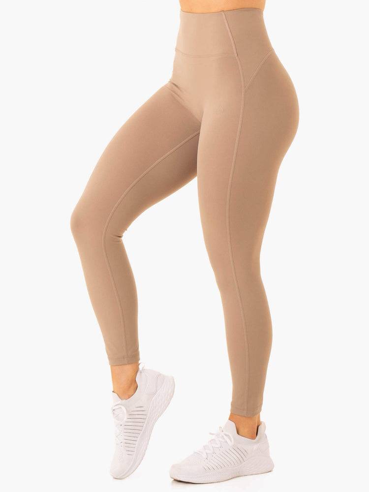 Legginsy Damskie Ryderwear Women Leggings NKD Frame High Waisted Taupe | PL2341AP