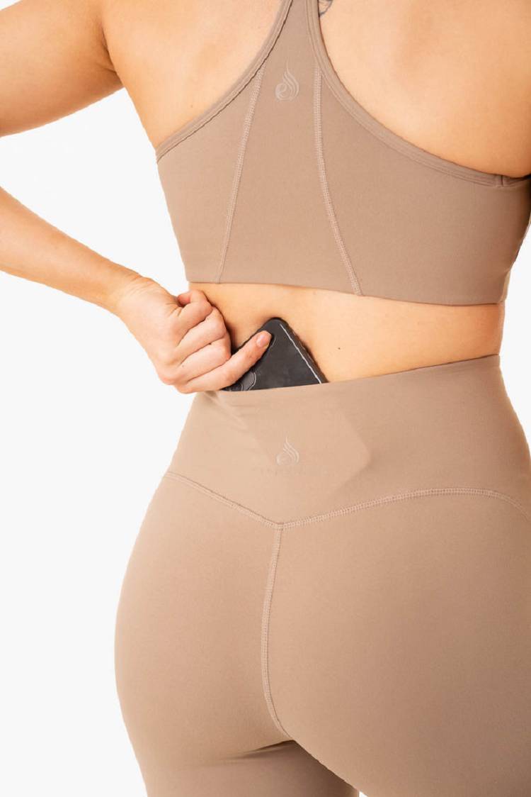 Legginsy Damskie Ryderwear Women Leggings NKD Frame High Waisted Taupe | PL2341AP