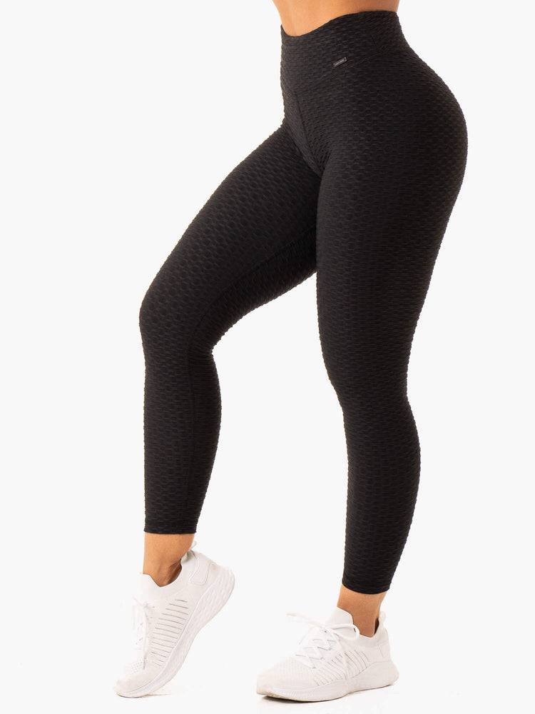 Legginsy Damskie Ryderwear Women Leggings Optic Scrunch Bum Czarne | PL2343OR