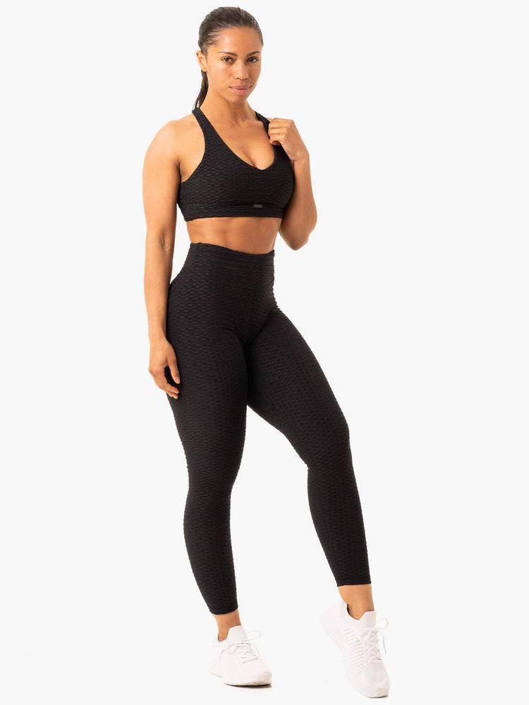 Legginsy Damskie Ryderwear Women Leggings Optic Scrunch Bum Czarne | PL2343OR