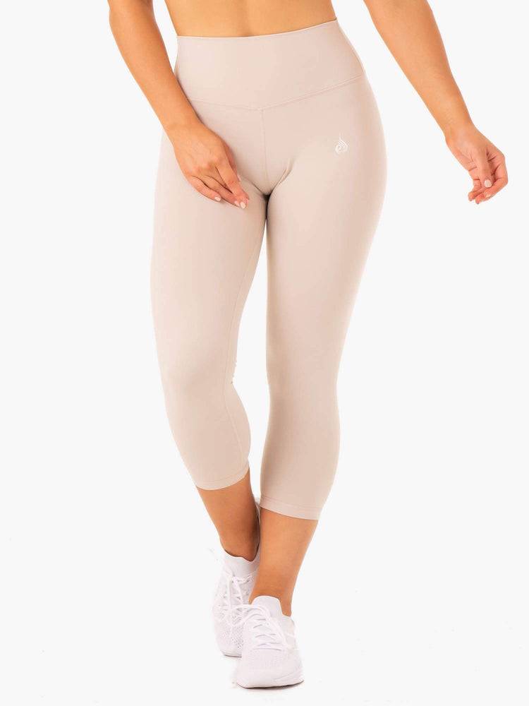 Legginsy Damskie Ryderwear Women Leggings Base 7/8 High Waisted Głęboka Brązowe | PL2344IS