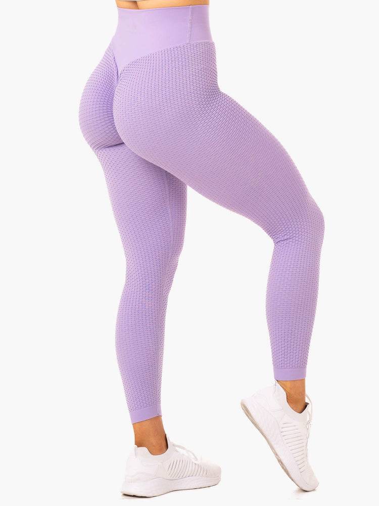 Legginsy Damskie Ryderwear Women Leggings Honeycomb Scrunch Seamless Lawenda | PL2347TV