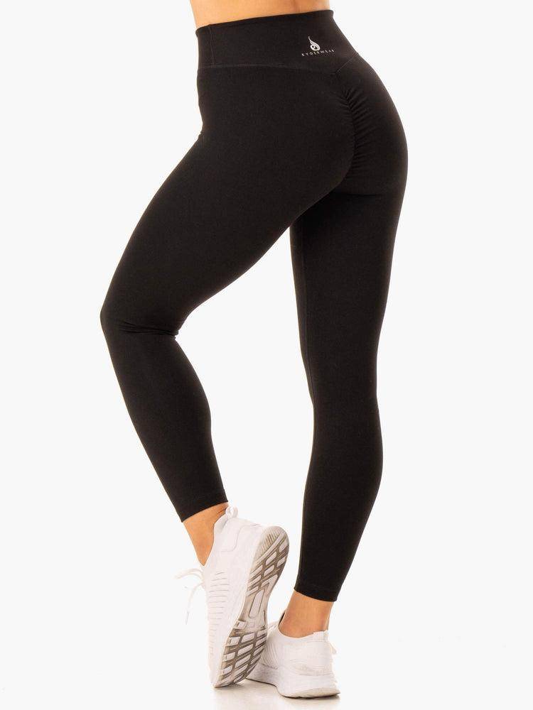 Legginsy Damskie Ryderwear Women Leggings Revival Scrunch Bum Czarne | PL2348RW