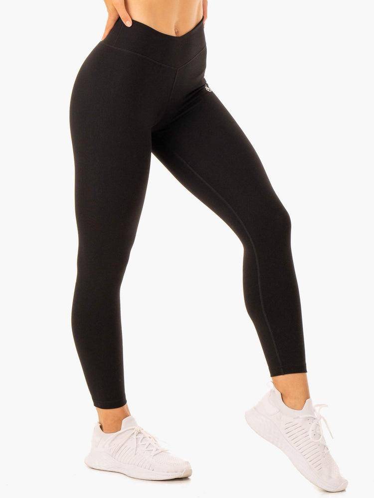 Legginsy Damskie Ryderwear Women Leggings Revival Scrunch Bum Czarne | PL2348RW