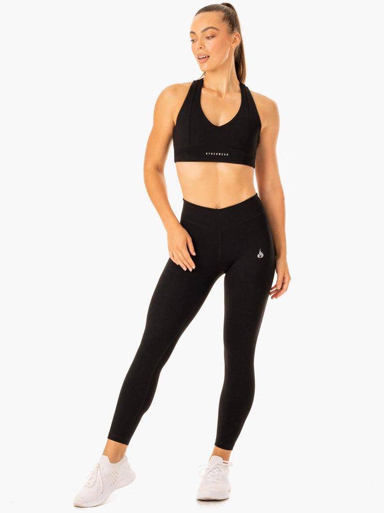 Legginsy Damskie Ryderwear Women Leggings Revival Scrunch Bum Czarne | PL2348RW