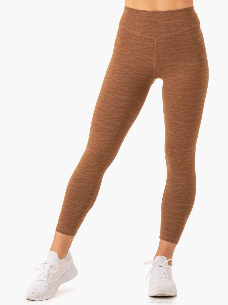 Legginsy Damskie Ryderwear Women Leggings Transform High Waisted Czekolada | PL2349EX