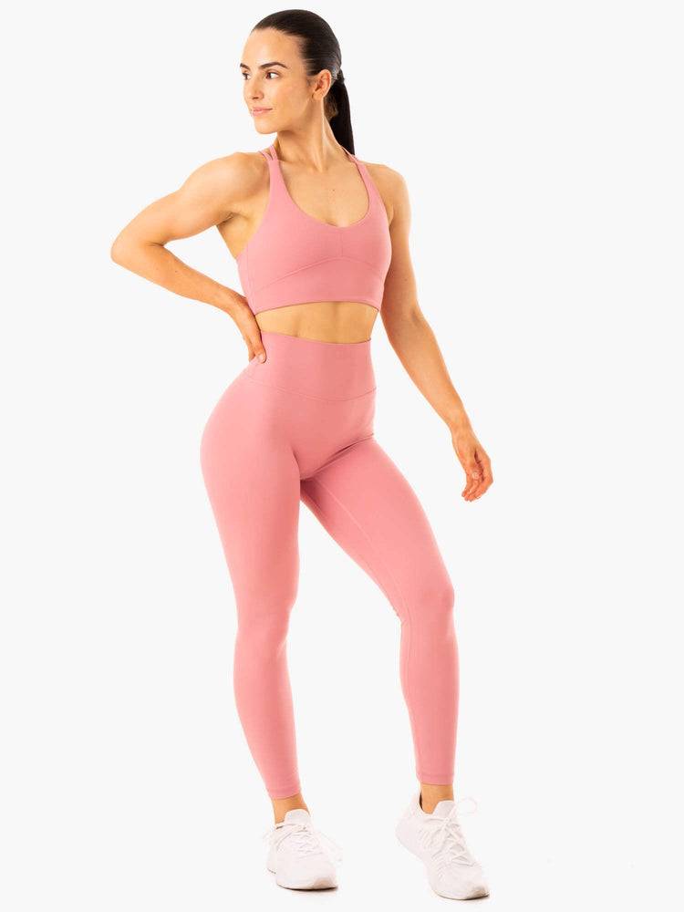 Legginsy Damskie Ryderwear Women Leggings NKD Refine High Waisted Różowe | PL2350WY