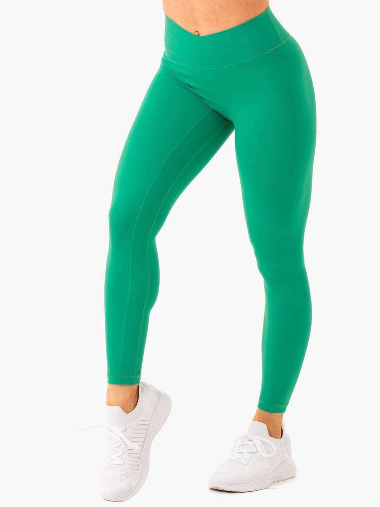 Legginsy Damskie Ryderwear Women Leggings NKD Cross Over Zielone | PL2351QZ