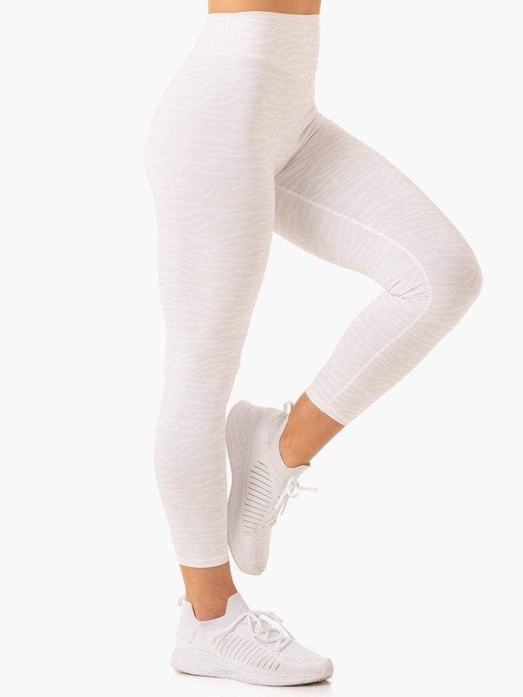 Legginsy Damskie Ryderwear Women Leggings Transform High Waisted Białe | PL2352MA