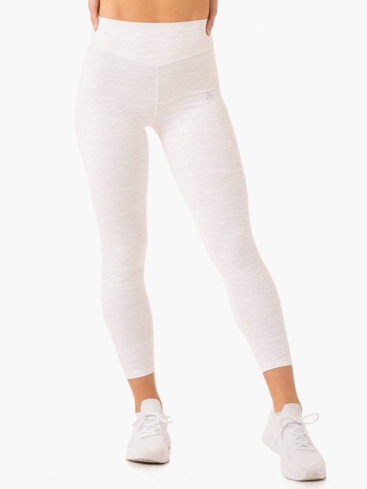 Legginsy Damskie Ryderwear Women Leggings Transform High Waisted Białe | PL2352MA