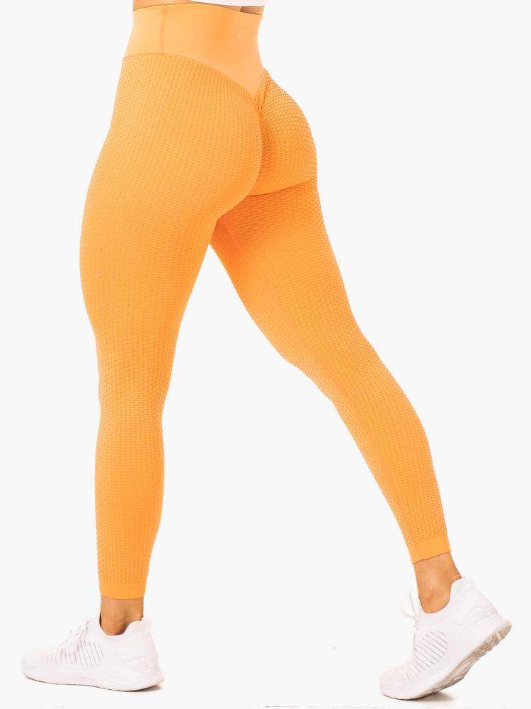 Legginsy Damskie Ryderwear Women Leggings Honeycomb Scrunch Seamless Mango | PL2354BC