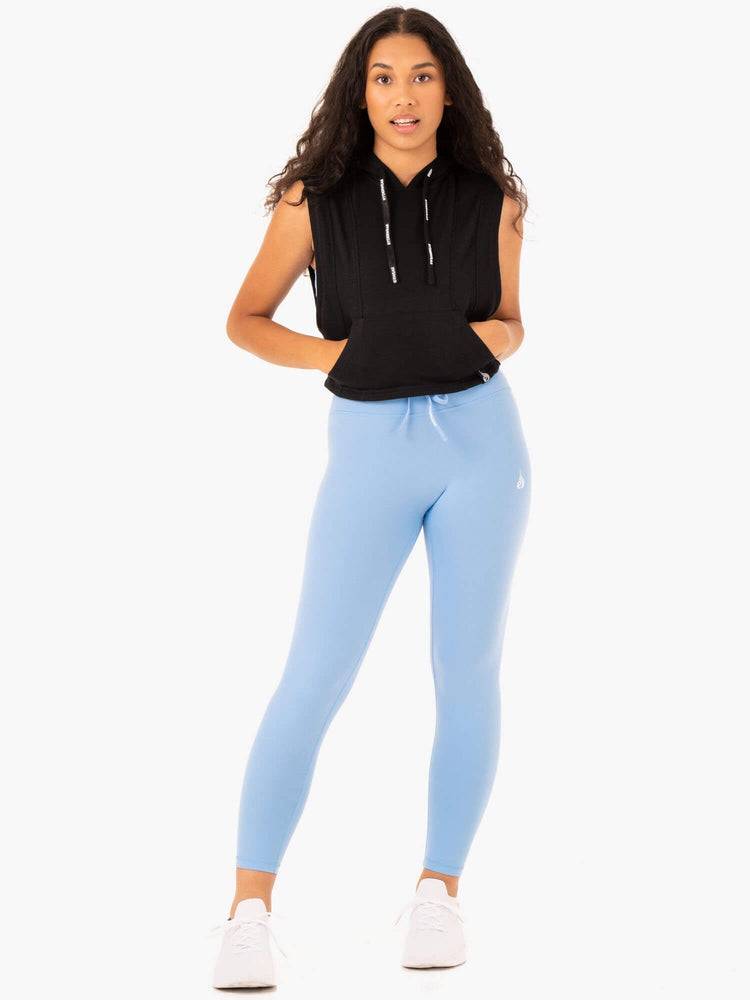 Legginsy Damskie Ryderwear Women Leggings Replay High Waisted Niebieskie | PL2356CE