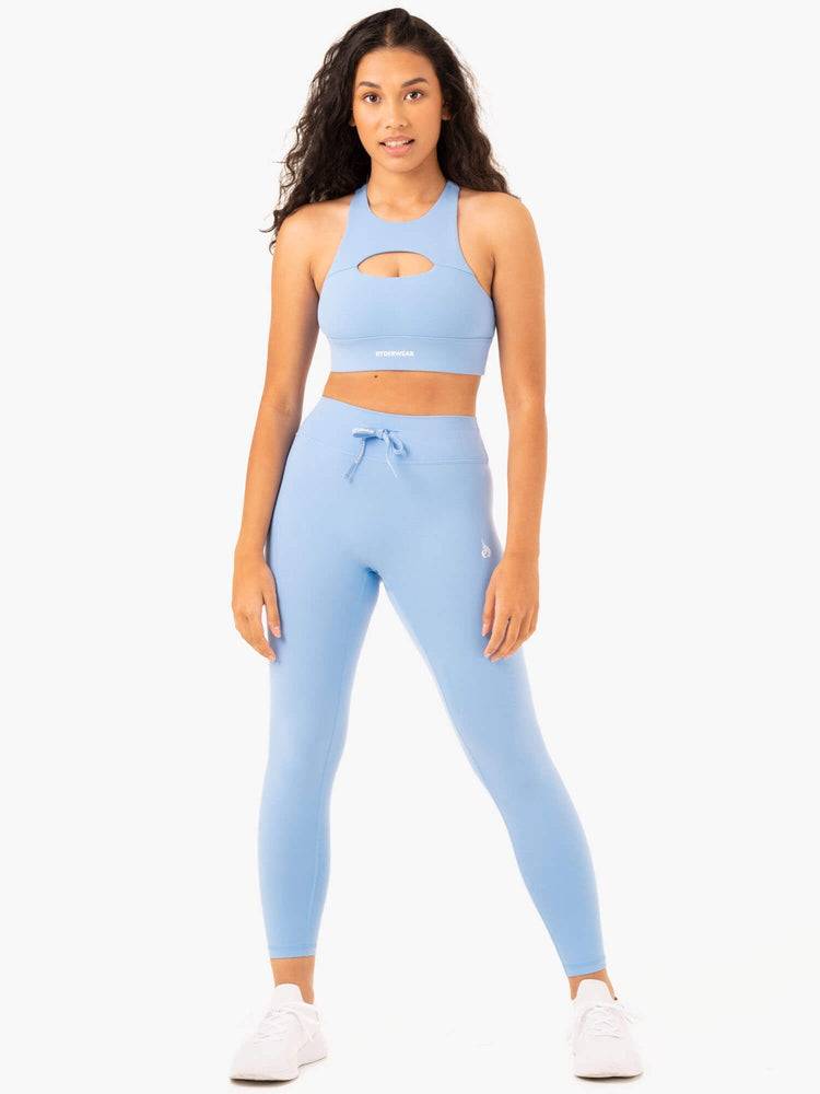 Legginsy Damskie Ryderwear Women Leggings Replay High Waisted Niebieskie | PL2356CE