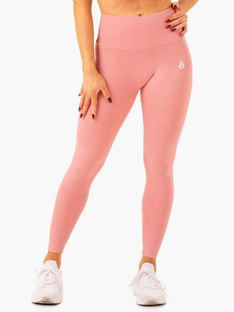 Legginsy Damskie Ryderwear Women Leggings Vital High Waisted Scrunch Różowe | PL2357XF