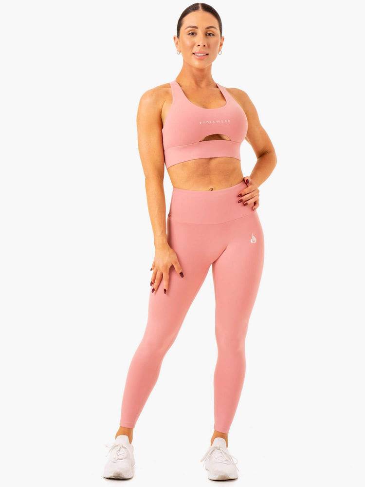 Legginsy Damskie Ryderwear Women Leggings Vital High Waisted Scrunch Różowe | PL2357XF