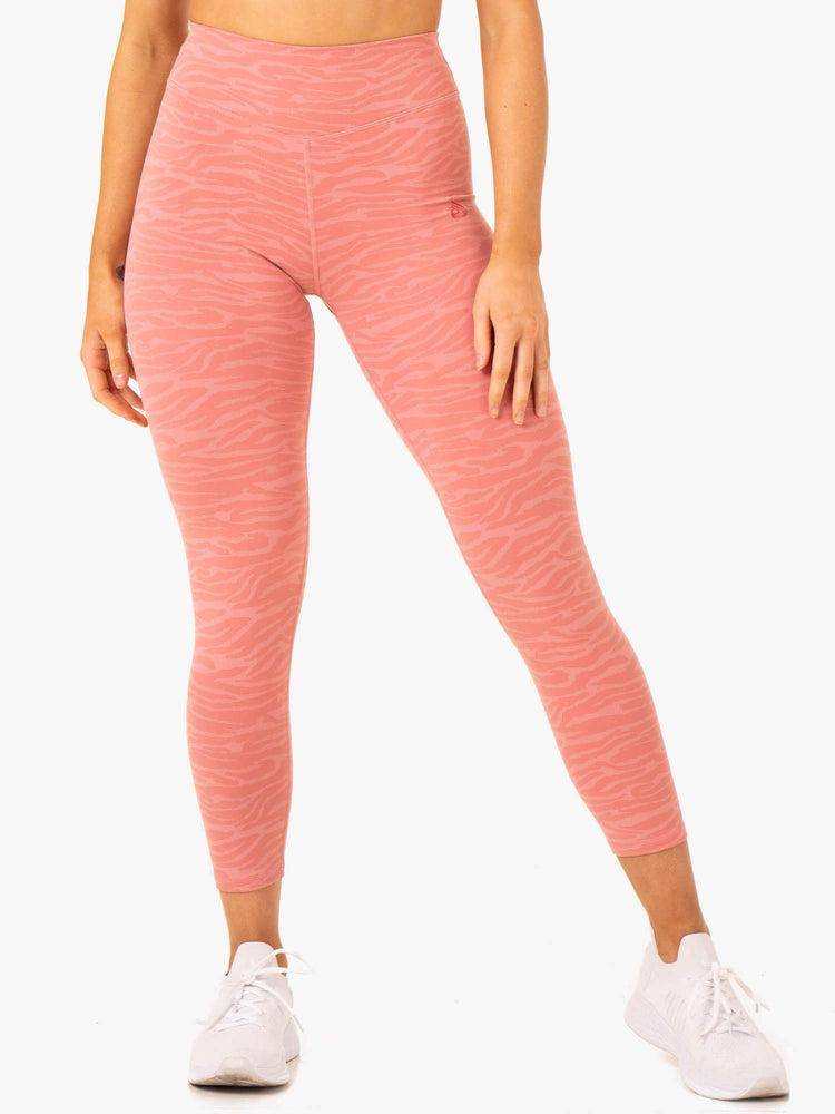 Legginsy Damskie Ryderwear Women Leggings Transform High Waisted Różowe | PL2358ZG