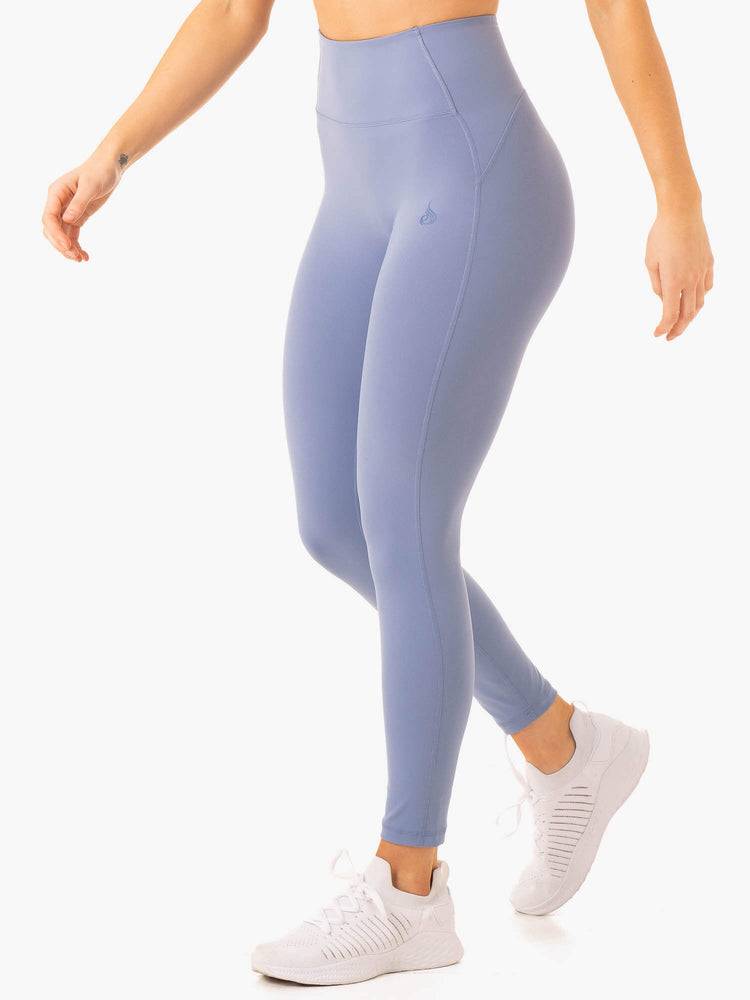 Legginsy Damskie Ryderwear Women Leggings NKD Frame High Waisted Niebieskie | PL2359LH