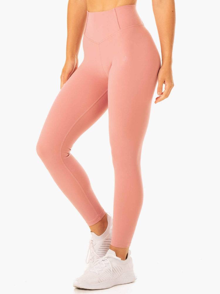 Legginsy Damskie Ryderwear Women Leggings Form Scrunch Bum Różowe | PL2361JJ