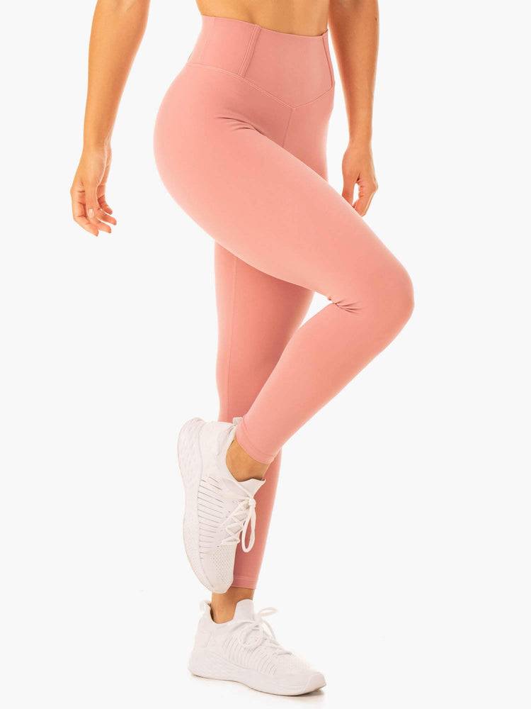 Legginsy Damskie Ryderwear Women Leggings Form Scrunch Bum Różowe | PL2361JJ