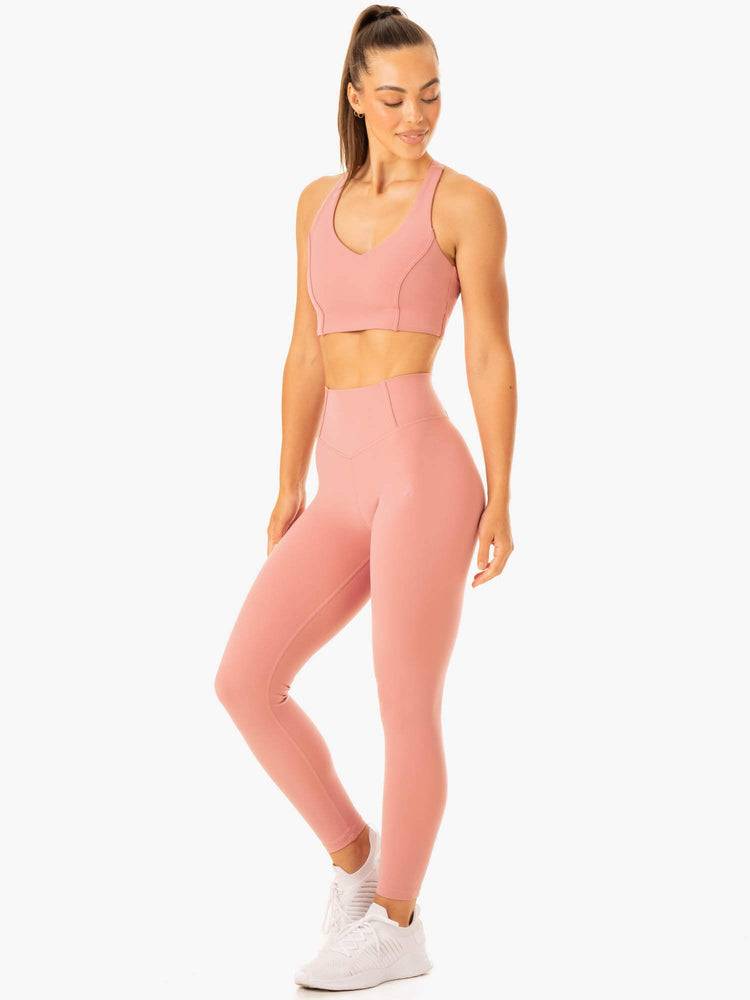 Legginsy Damskie Ryderwear Women Leggings Form Scrunch Bum Różowe | PL2361JJ