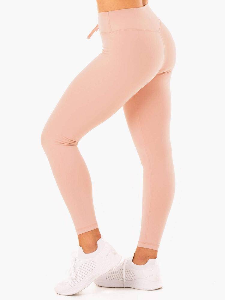 Legginsy Damskie Ryderwear Women Leggings Replay High Waisted Beżowe | PL2366SO