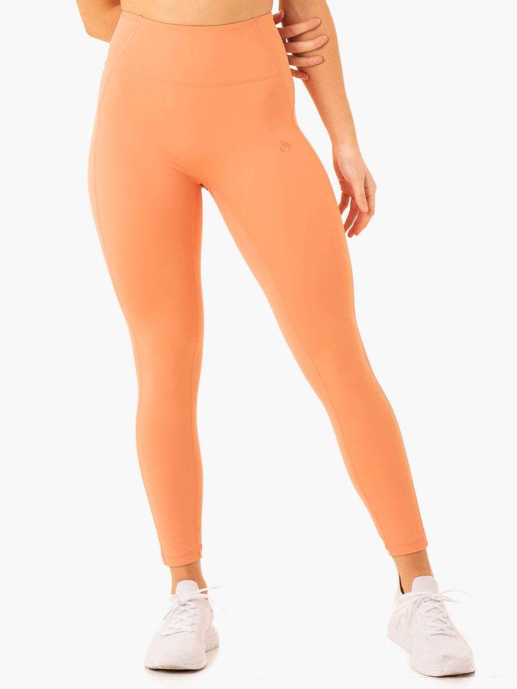 Legginsy Damskie Ryderwear Women Leggings NKD Frame High Waisted Pomarańczowe | PL2367AP