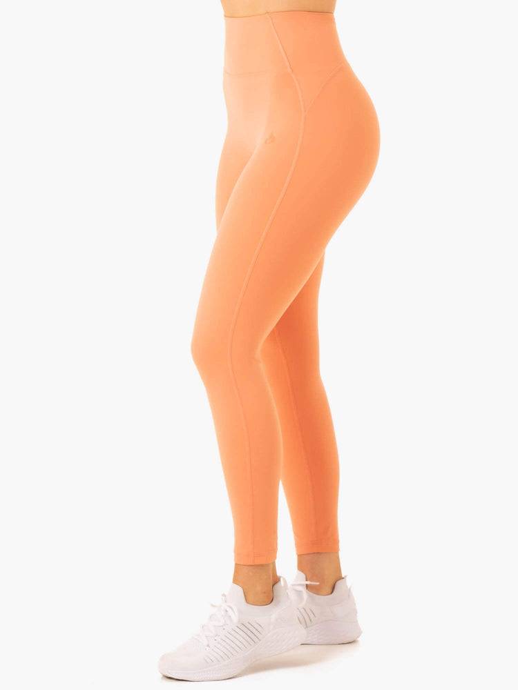 Legginsy Damskie Ryderwear Women Leggings NKD Frame High Waisted Pomarańczowe | PL2367AP