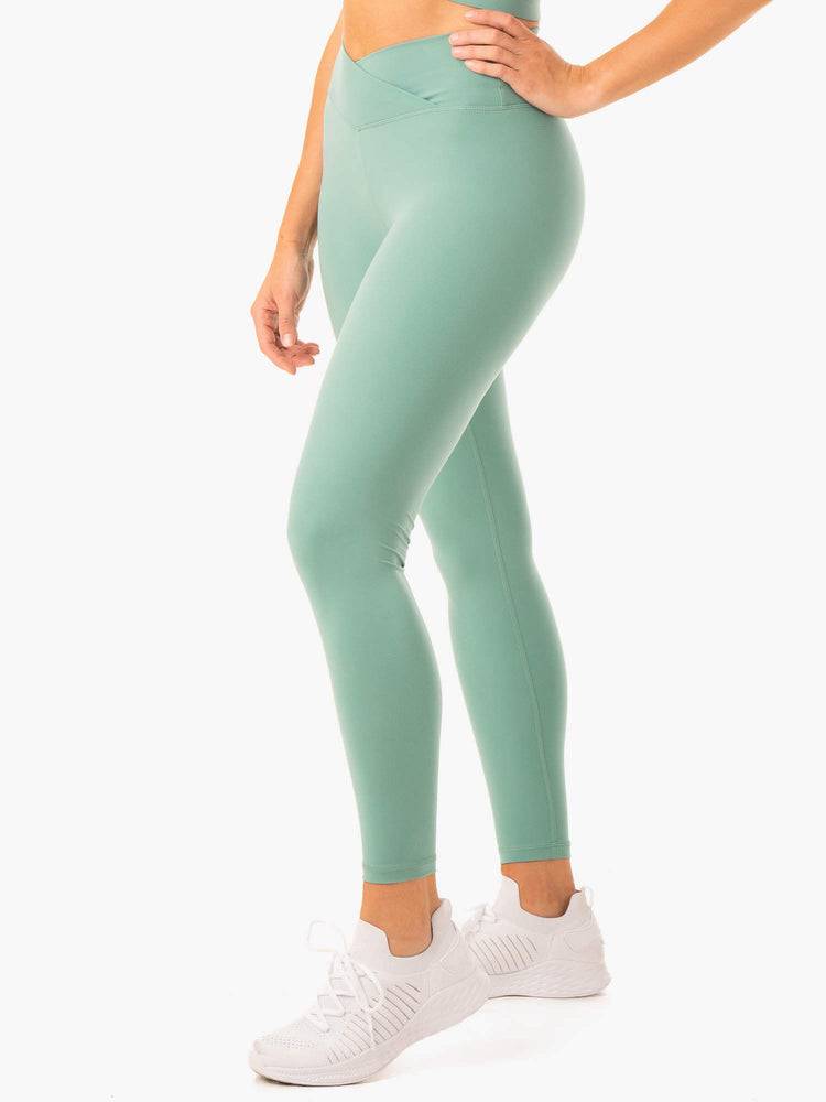 Legginsy Damskie Ryderwear Women Leggings Serene Cross Over Scrunch Zielone | PL2368PQ