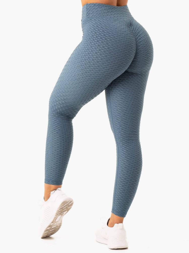 Legginsy Damskie Ryderwear Women Leggings Optic Scrunch Bum Turkusowe | PL2370IS