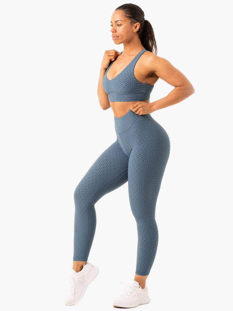 Legginsy Damskie Ryderwear Women Leggings Optic Scrunch Bum Turkusowe | PL2370IS