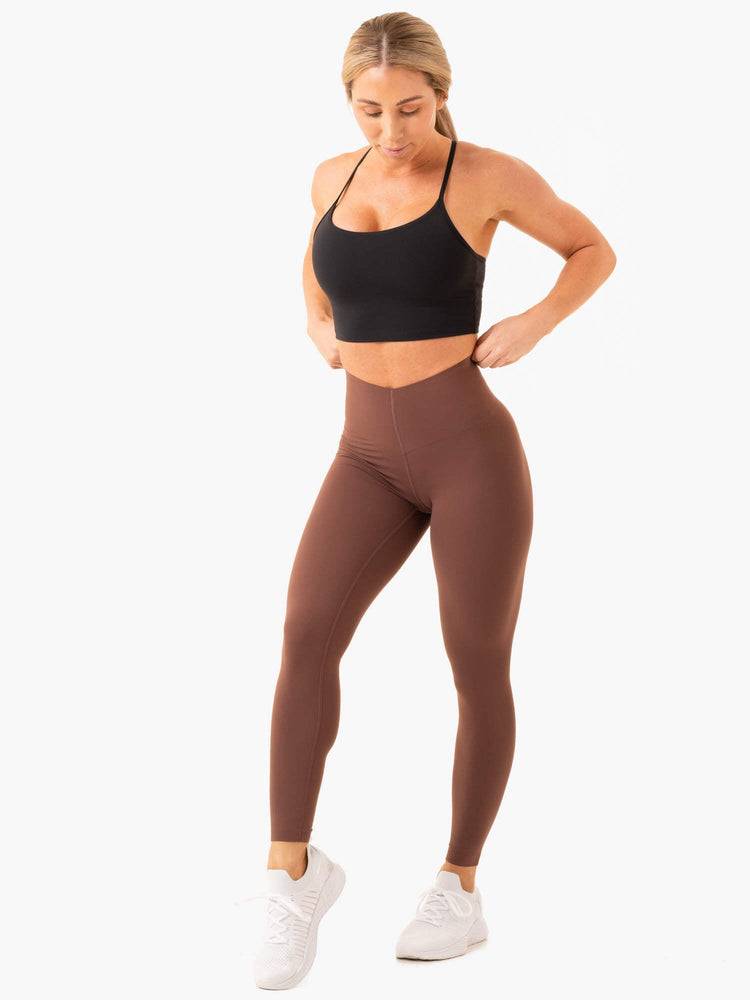 Legginsy Damskie Ryderwear Women Leggings Extend Compression Czekolada | PL2371UT