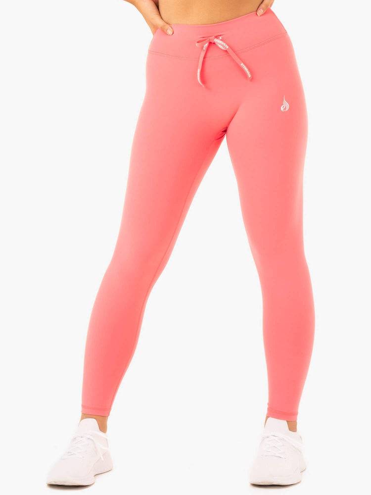 Legginsy Damskie Ryderwear Women Leggings Replay High Waisted Koralowe | PL2372YU