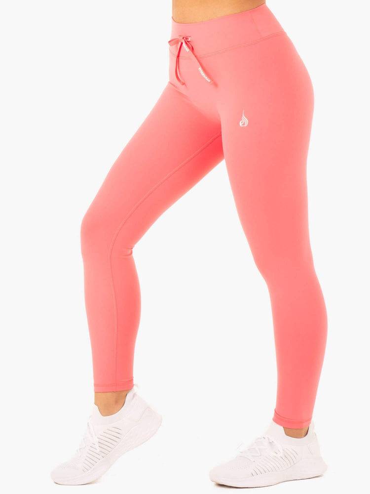 Legginsy Damskie Ryderwear Women Leggings Replay High Waisted Koralowe | PL2372YU