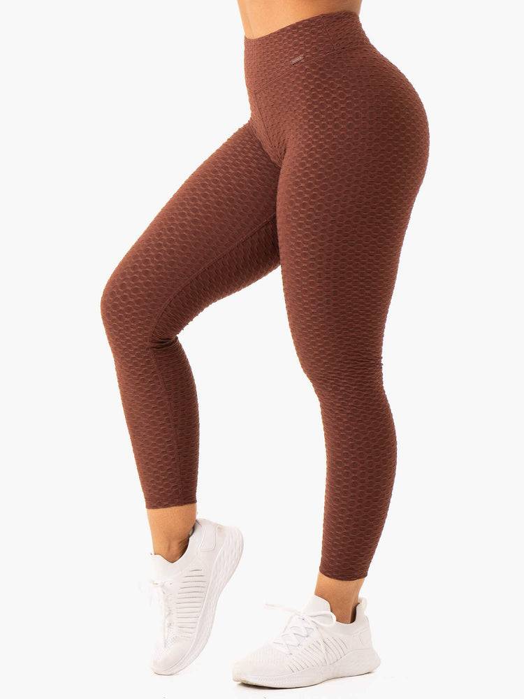 Legginsy Damskie Ryderwear Women Leggings Optic Scrunch Bum Czekolada | PL2373TV